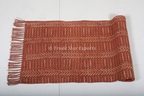 African Style Rust Mudcloth Yoga Mat - Image 5