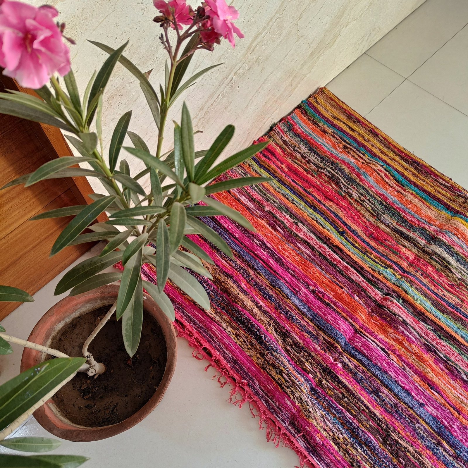 Indian Handmade Chindi Rag Rug Home Floor Decor Runner Cotton Yoga