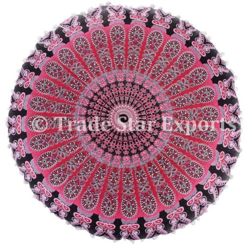 Cotton Round Mandala Handmade Pillow Sham - Image 2