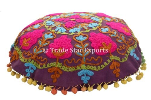 Embroidery Suzani Cotton Floral Pillow Case - Image 2