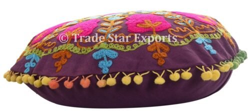 Embroidery Suzani Cotton Floral Pillow Case - Image 3