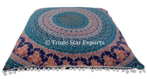 Ethnic Cotton Mandala Pom Pom Pillow Case - Image 3