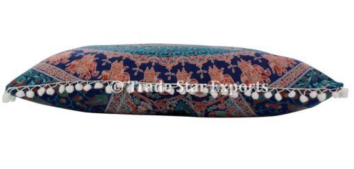 Ethnic Cotton Mandala Pom Pom Pillow Case - Image 4