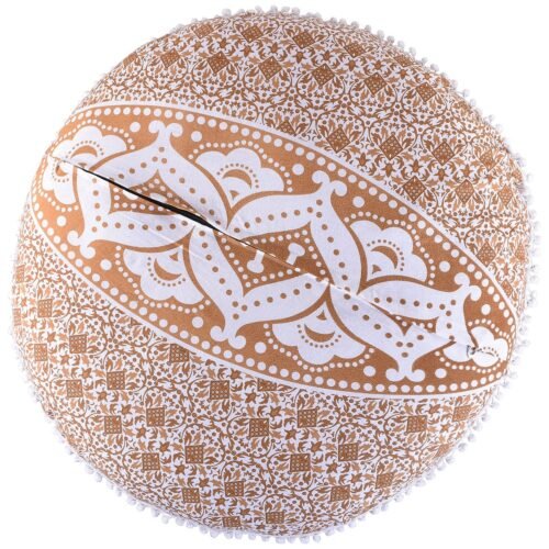 Golden Ombre Round Mandala Pillow Sham - Image 3