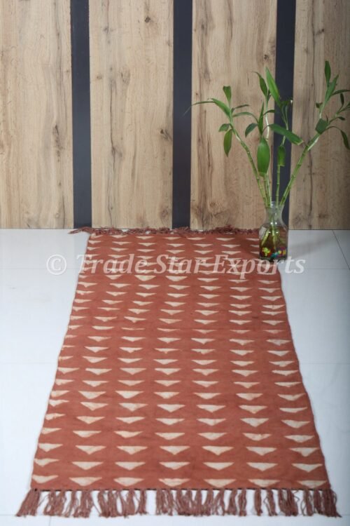 Hand Block Print Cotton Yoga Mat Rugs - Image 2