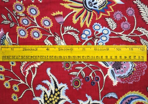 Multicolored Hand Printed Fabric By The Meter - Image 6