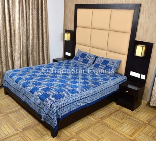 Handmade Block Printed Cotton Bed Cover - Image 5