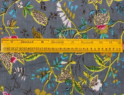 Hand Printed Floral Fabric By The Meter - Image 6