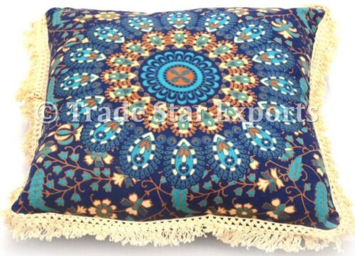 Handmade Mandala Fringe Hippie Cushion Cover - Image 2