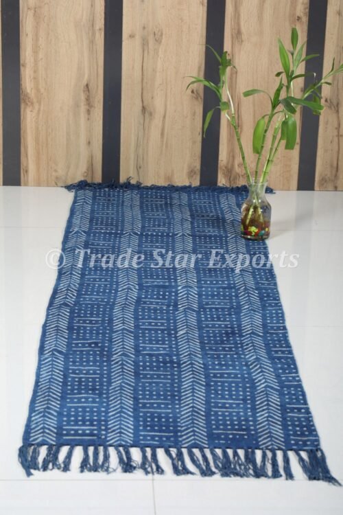 Indian Hand Dyed Block Print Mudcloth Yoga Mat - Image 2