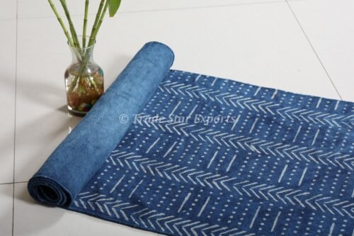 Indian Hand Dyed Block Print Mudcloth Yoga Mat - Image 3