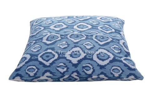 Indigo Block Print Sofa Throw Pillow Cover - Image 3