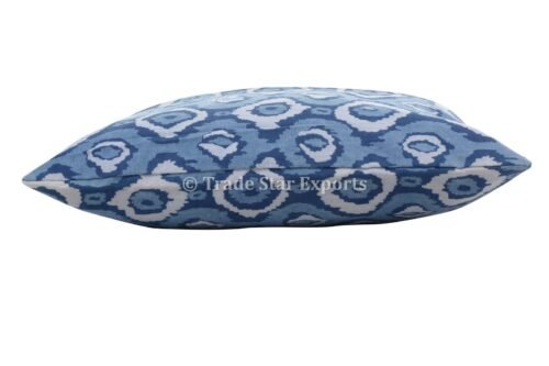 Indigo Block Print Sofa Throw Pillow Cover - Image 4