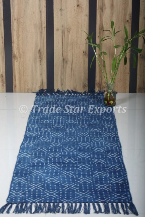 Indigo Dyed Mudcloth Cotton Yoga Mat - Image 2