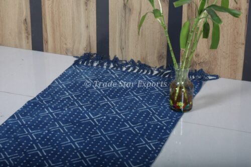 Indigo Dyed Mudcloth Cotton Yoga Mat - Image 3