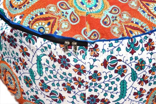 Mandala Cotton Pompom Floor Pouf Cover - Image 6