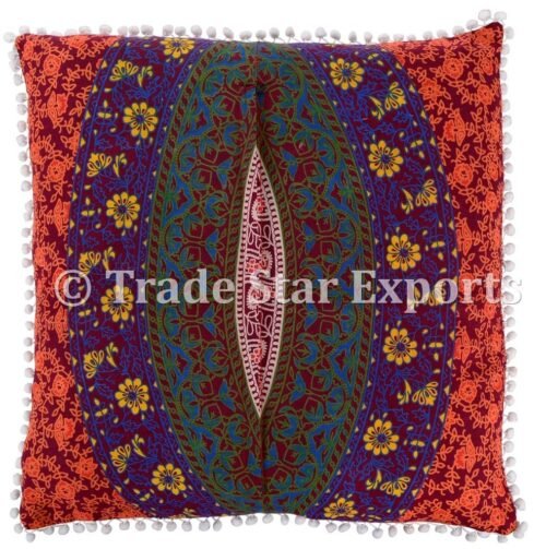 Mandala Fringes Euro Sham Hippie Cushion Cover - Image 3