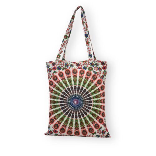 Borsa In Cotone Trade Star – Shopping Bag Mandala, Stampa Etnica, Tracolla Multiuso Per Spiaggia O Yoga