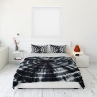 Black-White Shibori Duvet Cover With Pillow Cover Set