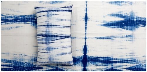 Shibori Handmade Dyed Bedspread With Pillowsham - Image 4