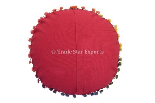 Decorative Suzani Round Cotton Picnic Cushion Cover - Image 5