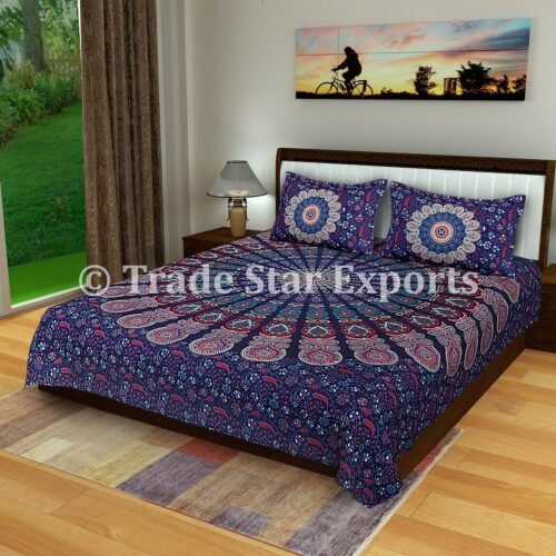 Traditional Mandala Bedspread With Cushion Cases - Image 2