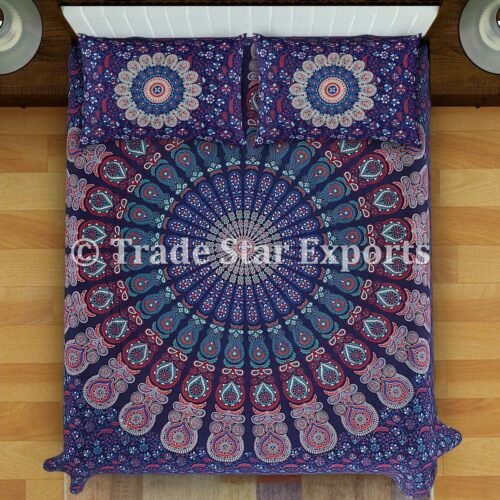 Traditional Mandala Bedspread With Cushion Cases - Image 6