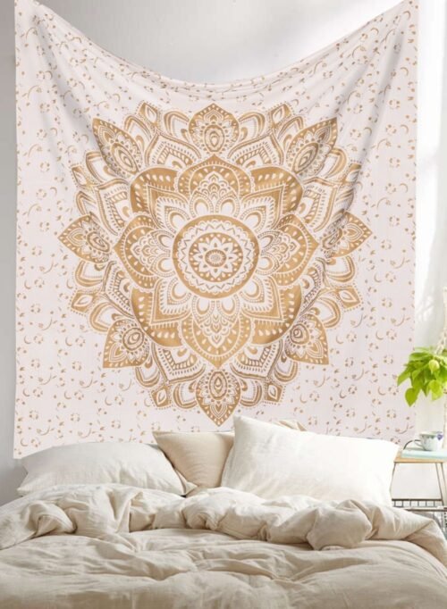 Golden Ombre Mandala King Tapestry Wall Hanging - Image 2
