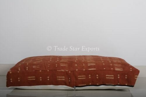 Indian Handmade Rust Block Print Floor Cushion - Image 3