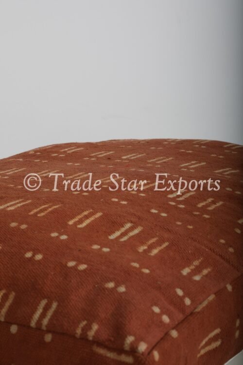 Indian Handmade Rust Block Print Floor Cushion - Image 4