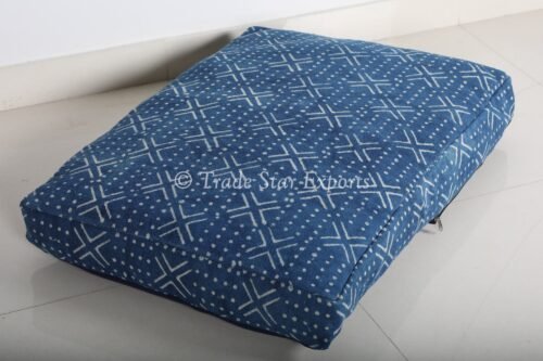 Mudcloth Block Printed Box Floor Cushion Cover - Image 6