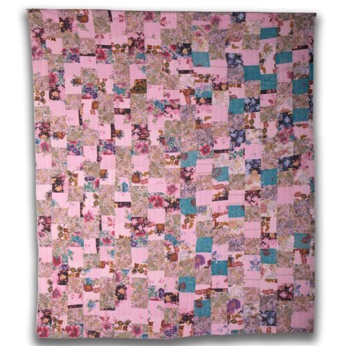 Vintage Patchwork Printed Kantha Cotton Quilt - Image 2