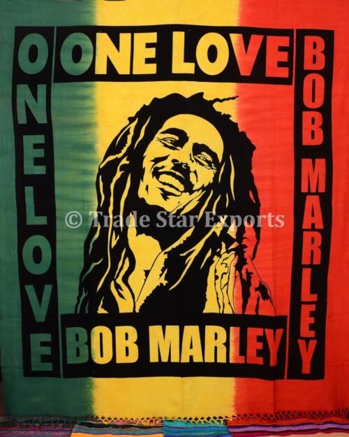 Cotton Hand Dyed Bob Marley Tapestry Ethnic Handmade Decorative Bedding - Image 4