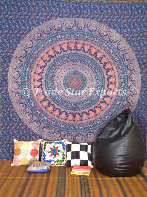 Handmade Mandala Indian Bedcover Ethnic Cotton Tapestry - Image 3