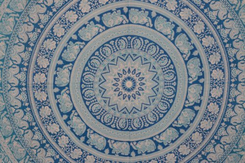 Indian Elephant Mandala Wall Hanging Large Cotton Tapestry - Image 4