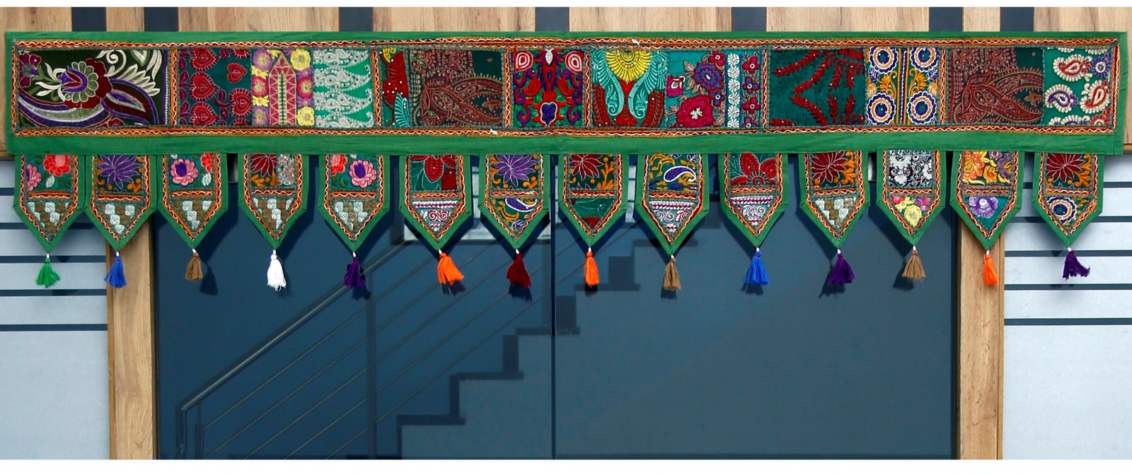 70" Indian Door Valances Toran Wall Hanging Patchwork Embroidered Door Decor 