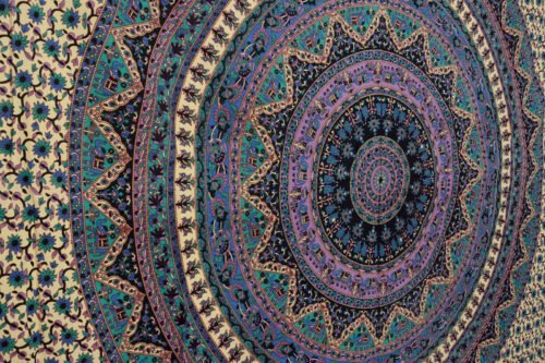 Indian Handmade Mandala Cotton Tapestry Bedsheet - Image 4