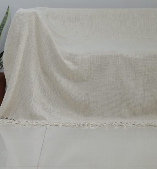 Handloomed Large Cotton Throw Bedspread Cosy Blanket - Image 4