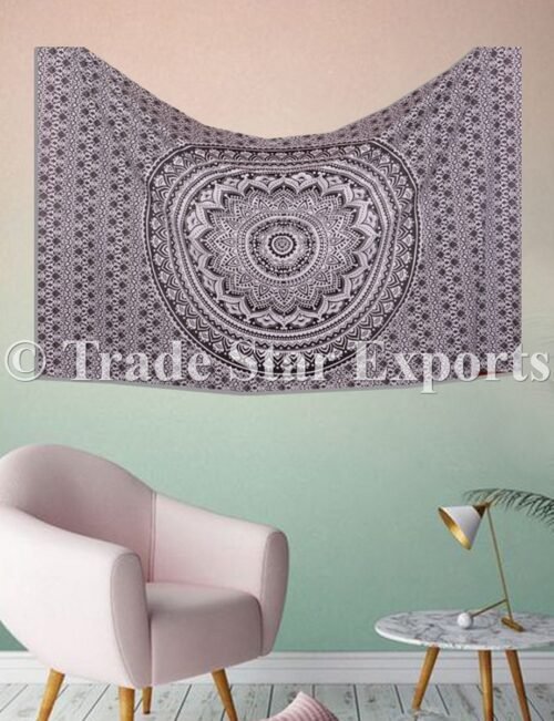 Indian Ethnic Mandala Ombre Twin Tapestry Wall Hanging - Image 2