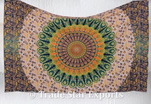 Indian Handmade Cotton Mandala Tapestry Wall Hanging - Image 4