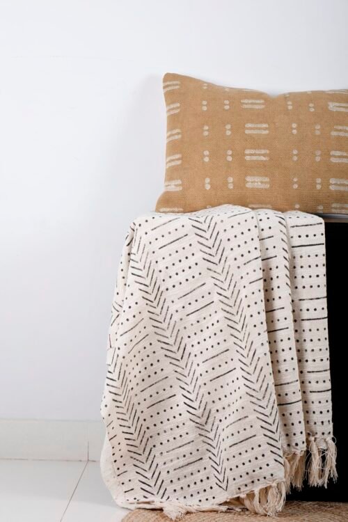 Ethnic Cotton Rug Pillow Cover Handloomed Mud Cloth Bed Pillow - Image 4