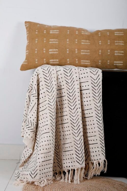 Ethnic Cotton Rug Pillow Cover Handloomed Mud Cloth Bed Pillow - Image 6
