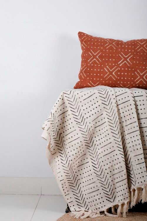 Handloomed Rug Bed Pillow Cover Block Print Large Pillow - Image 4