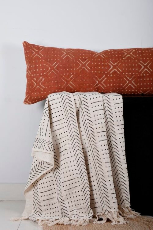 Handloomed Rug Bed Pillow Cover Block Print Large Pillow - Image 6