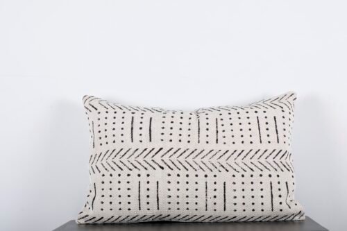 Handmade Mud Cloth Pillow Cover Block Print Lumbar Bed Pillow - Image 4