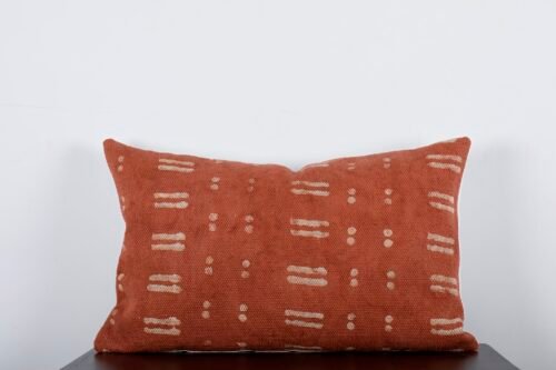 Large Mud Cloth Lumbar Pillow Handloomed Rug Pillow - Image 4