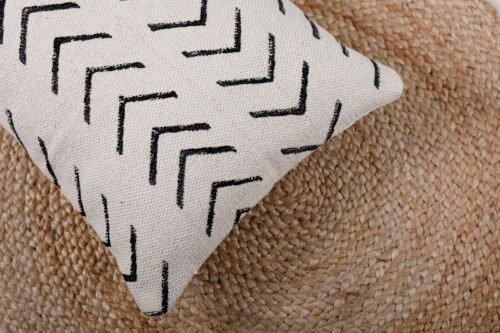 Mud Cloth Block Print Lumbar Bed Pillow Cotton Rug Pillow Cover - Image 2