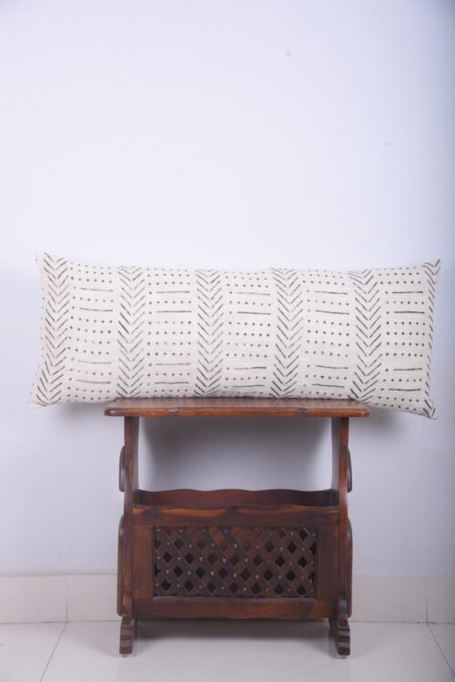 Authentic Handloomed Mud Cloth Lumbar Pillow Cover Cotton Block Print Pillows - Image 5