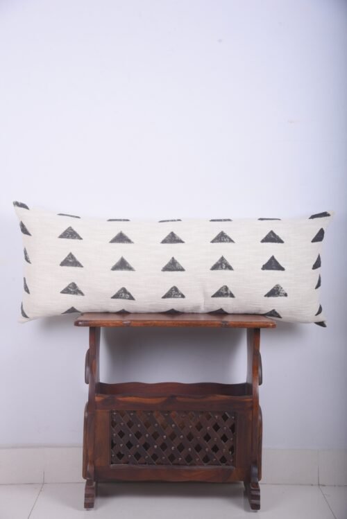 Authentic Handloomed Mud Cloth Lumbar Pillow Cover Cotton Block Print Pillows - Image 6