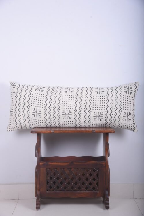 Authentic Handloomed Mud Cloth Lumbar Pillow Cover Cotton Block Print Pillows - Image 7